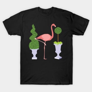 Pink Flamingo and Topiary Garden T-Shirt